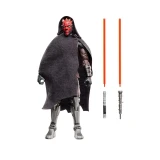 Star Wars Maul Star Wars The Black Series Shadow Lord 6-Inch Action Figure, detailed action figure with red lightsabers, wearing black and brown robes, with a fearsome mascot face and robotic legs.