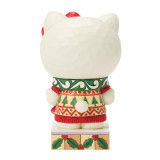 Hello Kitty with Scarf Jim Shore Sanrio 6.5-Inch Figurine, a festive decorative collectible featuring Hello Kitty wearing a holiday-themed outfit with a scarf, standing on a base decorated with holly leaves and berries.