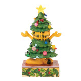 Enesco Garfield LED Dressed Christmas Jim Shore 8 Inch Figurine Garfield Collection 6018795, a festive figurine featuring Garfield as a decorated Christmas tree with colorful ornaments and a glowing star on top.