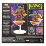 Marvel Kang the Conqueror Marvel Legends 6-Inch Action Figure with Throne, featuring a detailed figure of Kang seated on a throne with a cosmic background.