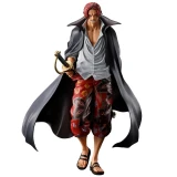 One Piece Shanks (Red Hair Pirates) Masterlise Experience One Piece Ichibansho Statue, detailed figure of Shanks with red hair, dressed in casual pirate attire with a long black coat, holding a sword, posed dynamically.