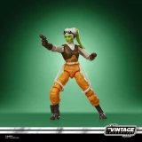 Star Wars Hera Syndulla (Spectre-2) Star Wars Vintage Collection 3.75-Inch Action Figure VC410, detailed action figure of Hera Syndulla from Star Wars, posed with a blaster, wearing pilot gear with green skin, white helmet with goggles, and orange pants, set against a green background.