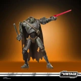 Star Wars Mercenary Droid Star Wars Vintage Collection 3.75-Inch Action Figure VC407, detailed black and green droid action figure with a red laser sword, black cape, and tactical gear, standing in a dynamic pose against a gradient background.