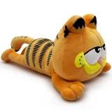 Youtooz Garfield Lying Down Youtooz 16-Inch Weighted Soft Minky Plush, a plush toy of Garfield in a lying down position with orange fur, black stripes, and a cute, expressive face.
