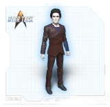Star Trek Weyoun Vorta Star Trek Deep Space Nine 7-Inch Action Figure (Dominion), detailed figure of Weyoun character in brown and blue uniform with detailed facial features, in packaging with blue grid background and Star Trek logo.