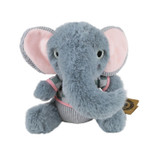 Enesco Tilly the Elephant Allen Designs Enesco 7-Inch Soft Grey Plush, a cute plush elephant with soft grey fur, pink inner ears, and a striped outfit.