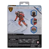G.I. Joe Action Joe Avalanche Response G.I. Joe Classified Legacy Collection 6-Inch Action Figure, detailed with a mounted ski action pose in snowy mountain terrain, wearing red and black winter gear and equipped with accessories and gear for avalanche rescue.