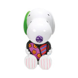 Peanuts Snoopy with Britto Heart Romero Britto 10 Inch Statue Peanuts 6019025, a colorful figurine of Snoopy holding a decorated heart-shaped object in a pop art style.