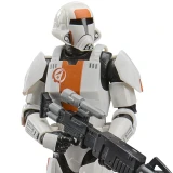 Star Wars Republic Trooper Star Wars Black Series Gaming Greats 6-Inch Figure (The Old Republic), close-up of the white-and-orange armored Republic Trooper figure holding a black blaster rifle against a white background.