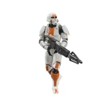 Star Wars Republic Trooper Star Wars Black Series Gaming Greats 6-Inch Figure (The Old Republic), white and orange armored Republic Trooper action figure holding a black blaster rifle against a white background.