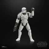 Star Wars Clone Commando Star Wars Black Series Gaming Greats 6-Inch Figure (Battlefront II), white-armored articulated clone commando figure holding a blaster and raising one hand against a black background.