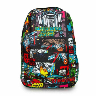 Star Wars Star Wars R2D2 Comic Backpack Comic Book Panels of R2D2 Nylon Laptop Inset