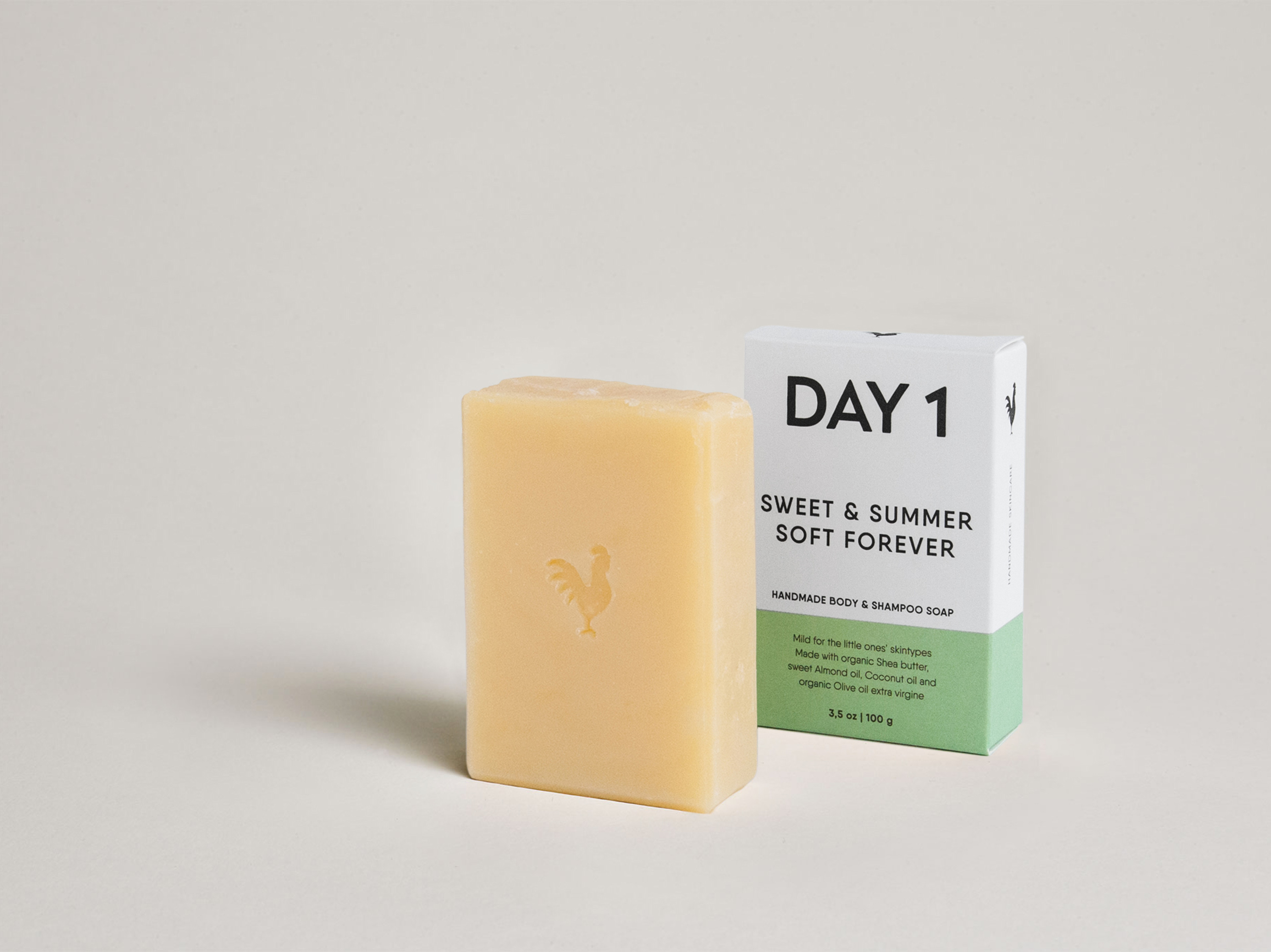 DAY 1 Baby Body & Shampoo Soap Bar - Sweet & Summer Soft forever | No Nasties