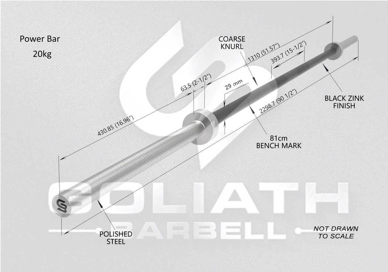 Goliath Power Bar - RED Cerakote / Black sleeves - 20kg