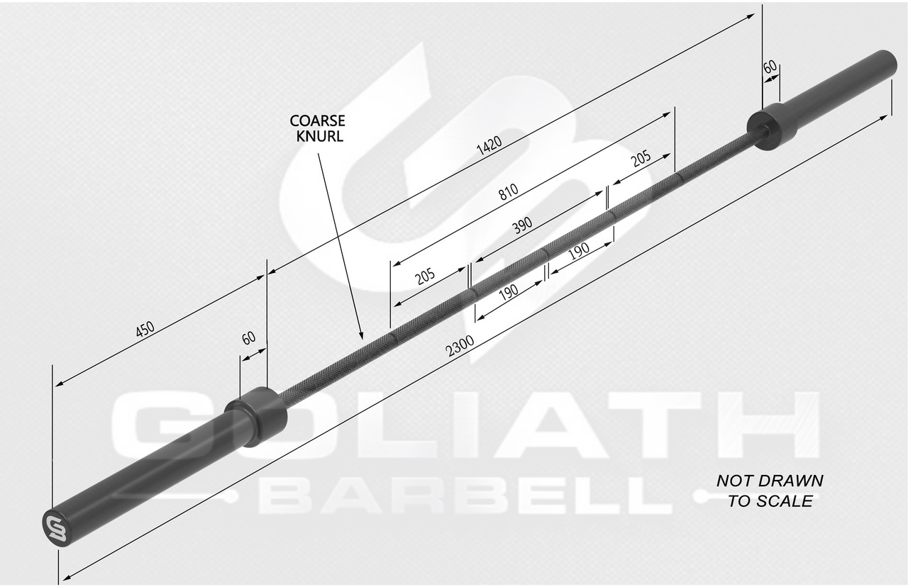 Goliath 25kg Squat bar - 35mm - black zinc