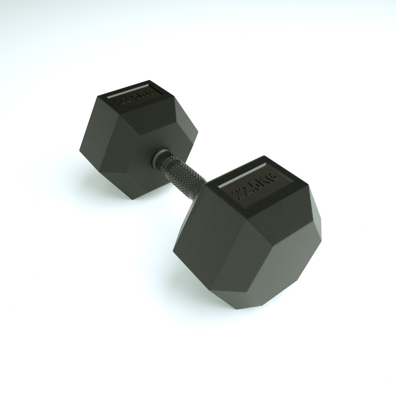 17.5kg Rubber Hex - Rubber coated handle dumbbell (SINGLE) (17.5kg Rubber Hex Dumbbell - Rubber coated handle (SINGLE)