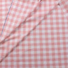 Dusty Pink and White Gingham Polyester Linen Look Fabric By The Yard - Wide shot