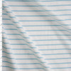 Light Blue and Metallic Silver Stripes on Warm White Fabric By The Yard