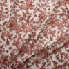 Antique Dusty Pink and Brown Floral on Natural Midweight Designer Linen Fabric By The Yard - Wide shot