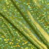 Lime Green Shattered Glass Stretch Metallic Fabric