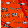 Zoo Animals on Bright Orange Double Brushed Poly/Spandex Fabric By The Yard