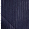 Metallic Silver Vertical Pinstripe on Indigo Denim Fabric By The Yard