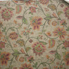 Embroidered Look Floral on Two Tone Tan Designer Linen Fabric By The Yard - Wide shot
