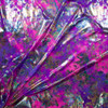 Grunge Oil Slick Metallic on Pink and Purple Tie Dye Nylon/Spandex Fabric By The Yard - Wide shot