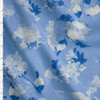 Blue and White Watercolor Floral on Light Blue Cotton/Linen Blend Fabric By The Yard