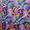 Vibrant Multi Color Island Floral Stretch Nylon/Spandex Performance Knit Fabric By The Yard - Wide shot Vibrant Multi Color Island Floral Stretch Nylon/Spandex Performance Knit Fabric By The Yard - Wide shot