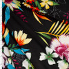 Vibrant Island Floral on Black Stretch Poly ITY Knit Fabric By The Yard