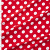 White on Red Polka Dots Jersey Knit Fabric By The Yard