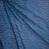 Blue Tiger on Indigo Designer Cotton Chambray Fabric By The Yard - Wide shot