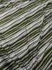 Olive and Heather Grey Vertical Wavy Stripe Designer Stretch Rayon Jersey Fabric By The Yard - Wide shot