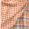 Orange, Lime, and Turquoise Plaid Reversible Double Gauze Fabric By The Yard