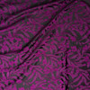 Magenta and Black Textured Rose Floral Designer Brocade Fabric By The Yard - Wide shot