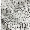 Offwhite and Black Alligator Print Linen Fabric By The Yard
