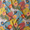 Retro Floral Patchwork Rayon Challis Fabric By The Yard - Wide shot