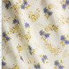 Blue Blossoms And Lemon Branches On Off-White Stretch Cotton Linen #28331 Fabric By The Yard