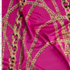 Gold Chains On Hot Pink Silk Jersey Knit #28705 Fabric By The Yard