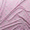 Silver Ribbons and Bows on Pink Tie Dye Nylon/Spandex #30006 Fabric By The Yard - Wide shot