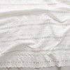 White Vertical Geometric Double Bordered Designer Cotton Eyelet #30309 Fabric By The Yard - Wide shot