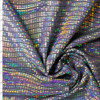 Holographic Silver Sequin Stripes on Silver Glitter Knit #30359 Fabric By The Yard