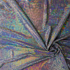 Holographic Silver Sequin Stripes on Silver Glitter Knit #30359 Fabric By The Yard - Wide shot