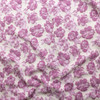 Purple and Lilac Floral on White Designer Stretch Brocade #30402 Fabric By The Yard - Wide shot
