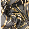 Tan on Black Bamboo Leaves Burnout Chiffon #30406 Fabric By The Yard