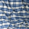 Navy, Royal, and Offwhite Plaid Hefty Designer Flannel #30617 Fabric By The Yard - Wide shot