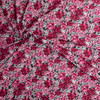 Grey and Pink Floral on Black NYC Designer Stretch Rayon Jersey Knit #30681 Fabric By The Yard - Wide shot