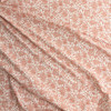 Rust Scrollwork Floral on White Stretch Cotton/Spandex Jersey Knit #30682 Fabric By The Yard - Wide shot