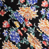 Hand Drawn Multi Floral on Black Double Brushed Poly/Spandex Knit #30696 Fabric By The Yard - Wide shot